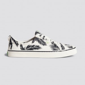 Men Cariuma Low Top Canvas Vegan OCA LOW Off-White Palm Trees | QX6470923