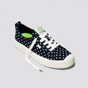 Men Cariuma Low Top Canvas Vegan OCA LOW Black Polka Dots | CS9341025