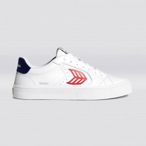 Men Cariuma Low Top Leather Vegan OCA LOW White / Red | KB6129473