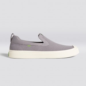 Women Cariuma Low Top Bamboo Weave Knit Vegan IBI Slip-On Light Grey | ZU4852910