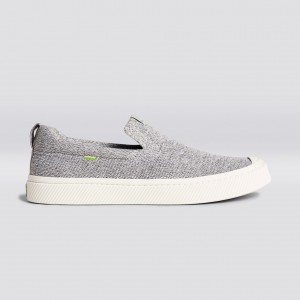 Women Cariuma Low Top Bamboo Weave Knit Vegan IBI Slip-On Stone Light Grey | ZE0653271