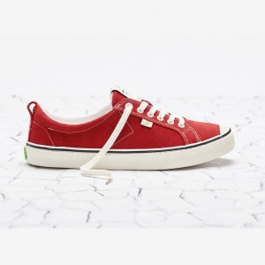 Women Cariuma Low Top Suede OCA LOW Stripe Samba Red / Contrast Thread | PK8562193