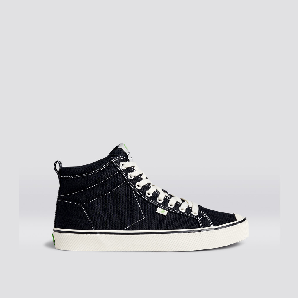 Men Cariuma High Top Canvas Vegan OCA HIGH Stripe Black | QN8139052