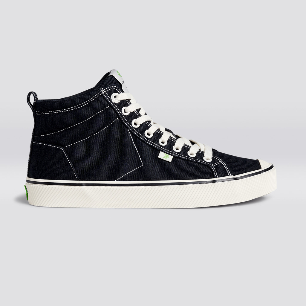 Men Cariuma High Top Canvas Vegan OCA HIGH Stripe Black | QN8139052