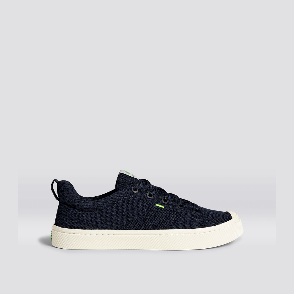 Men Cariuma Low Top Bamboo Weave Knit Vegan IBI Stone Navy | YL0173864