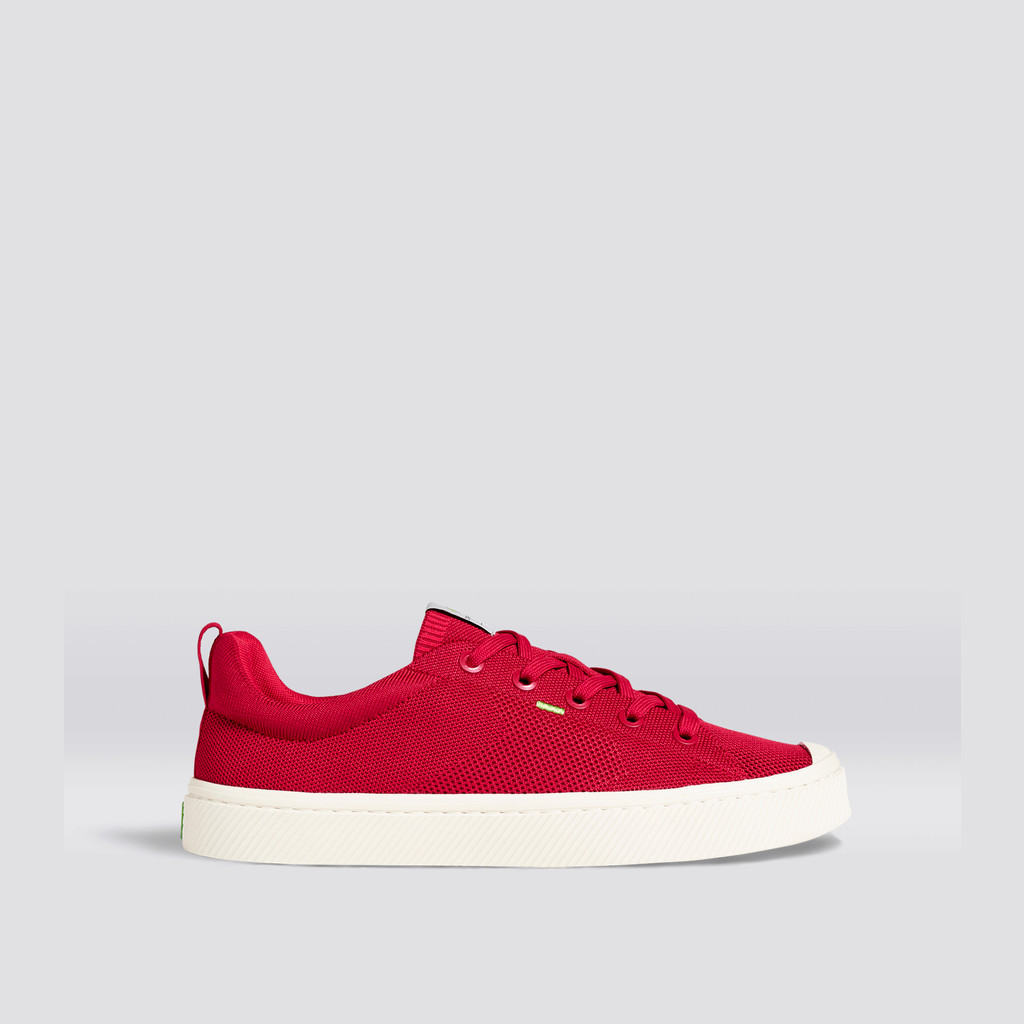 Men Cariuma Low Top Bamboo Weave Knit Vegan IBI Raw Red | AL3048967