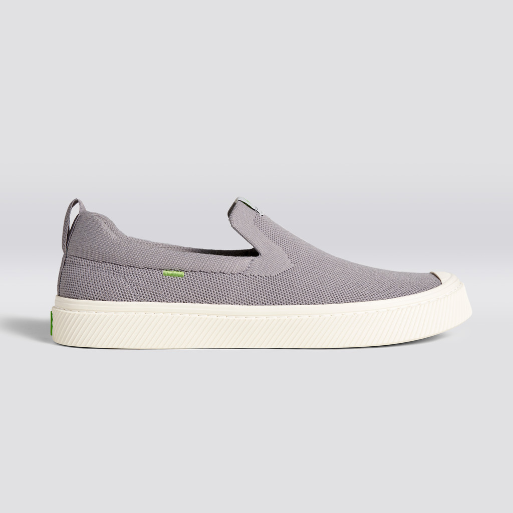 Men Cariuma Low Top Bamboo Weave Knit Vegan IBI Slip-On Light Grey | WO8052741