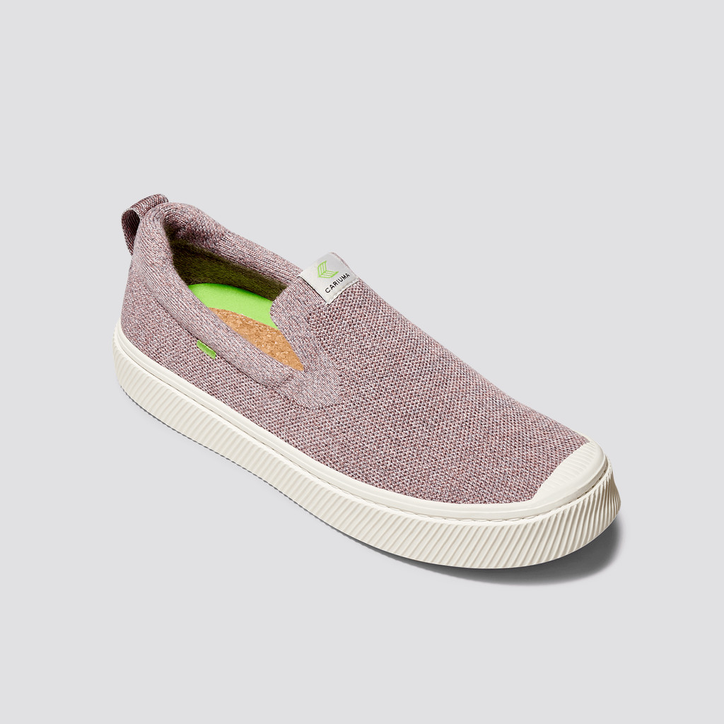 Men Cariuma Low Top Bamboo Weave Knit Vegan IBI Slip-On Stone Blush | DH0738264