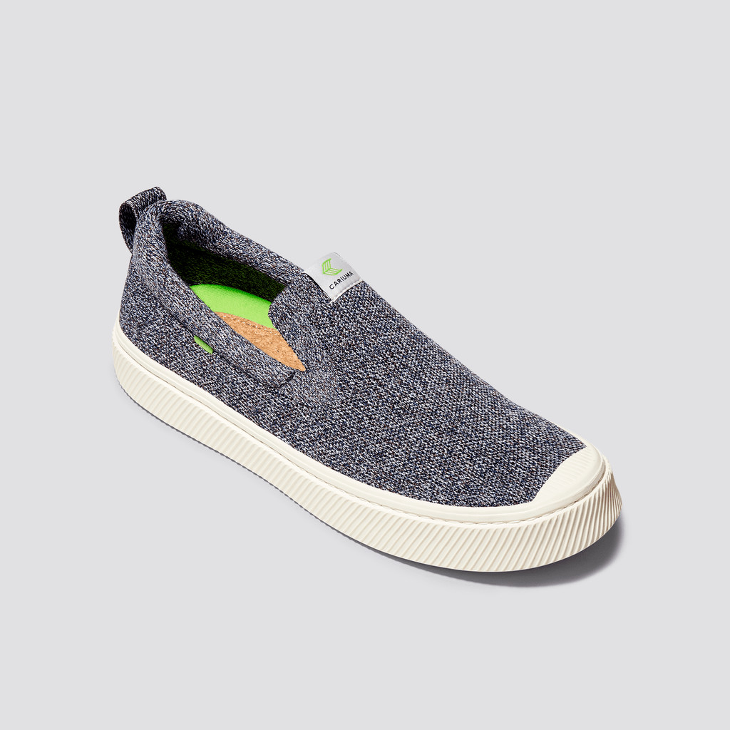 Men Cariuma Low Top Bamboo Weave Knit Vegan IBI Slip-On Stone Grey | YS0275316