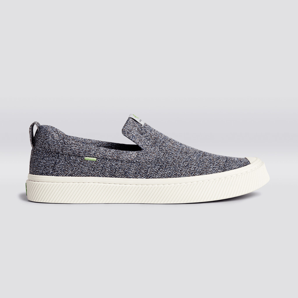 Men Cariuma Low Top Bamboo Weave Knit Vegan IBI Slip-On Stone Grey | YS0275316