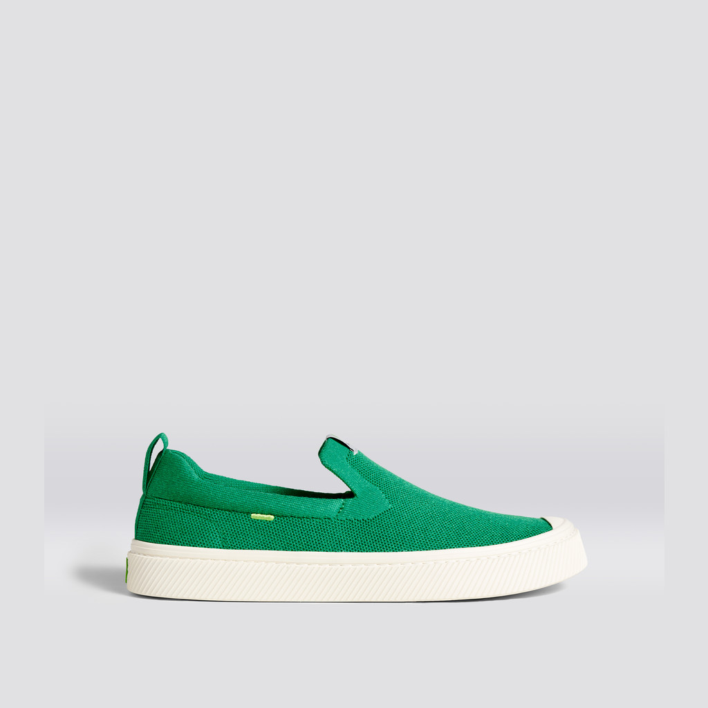 Men Cariuma Low Top Bamboo Weave Knit Vegan IBI Slip-On Green | UY8123704