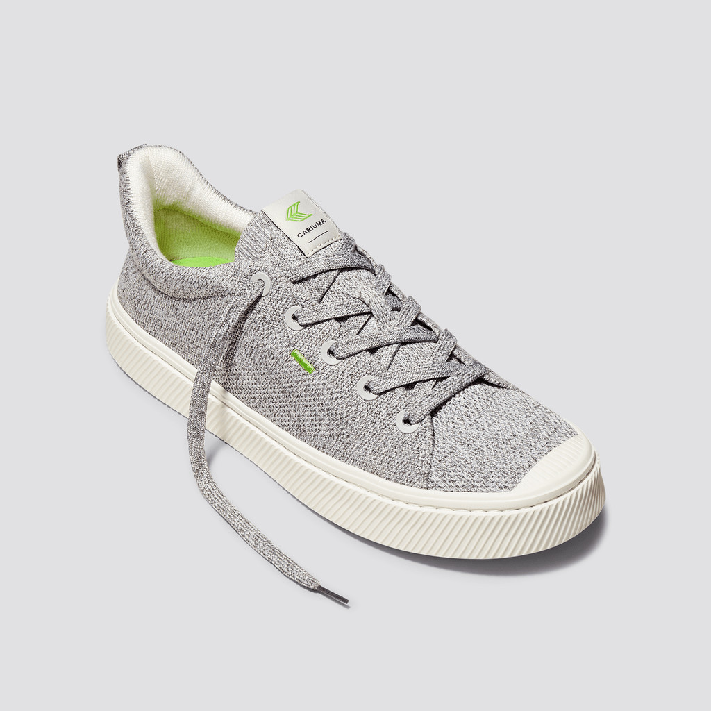 Men Cariuma Low Top Bamboo Weave Knit Vegan IBI Stone Light Grey | WS1943678