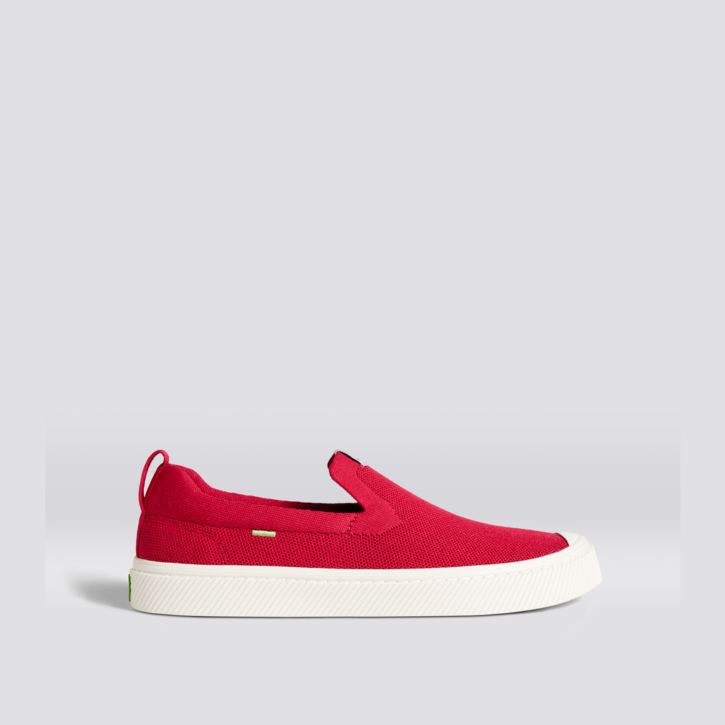 Men Cariuma Low Top Bamboo Weave Knit Vegan IBI Slip-On Raw Red | HL3578940