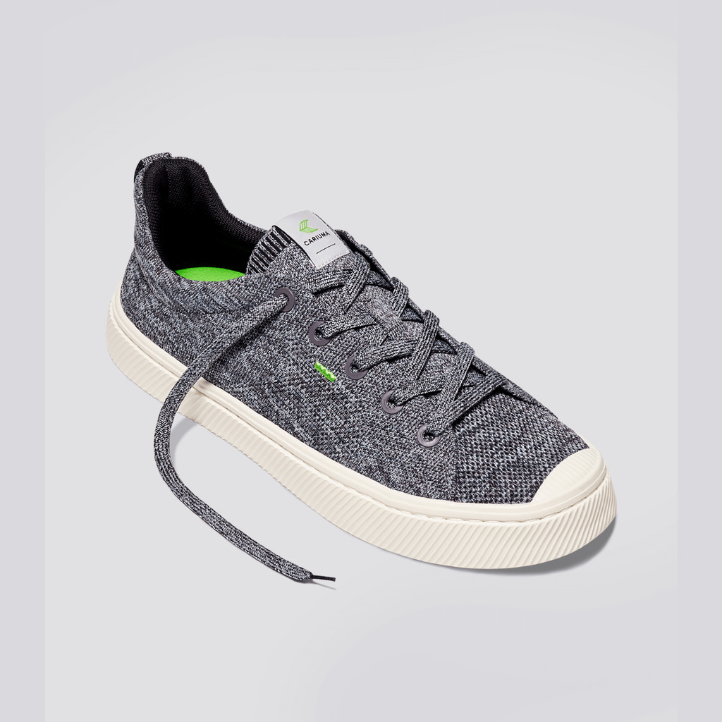 Men Cariuma Low Top Bamboo Weave Knit Vegan IBI Stone Grey | ZX2791380