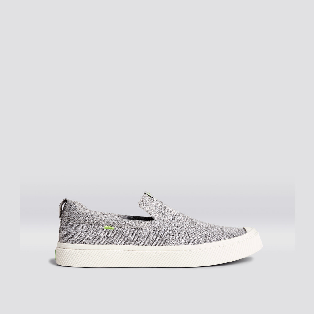 Men Cariuma Low Top Bamboo Weave Knit Vegan IBI Slip-On Stone Light Grey | IV4132560