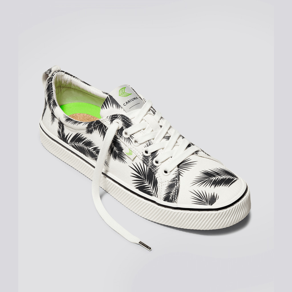 Men Cariuma Low Top Canvas Vegan OCA LOW Off-White Palm Trees | QX6470923