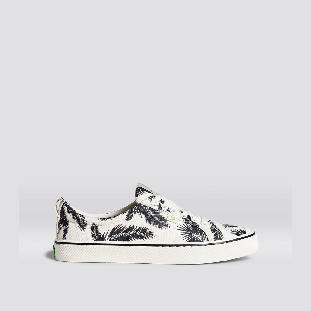 Men Cariuma Low Top Canvas Vegan OCA LOW Off-White Palm Trees | QX6470923