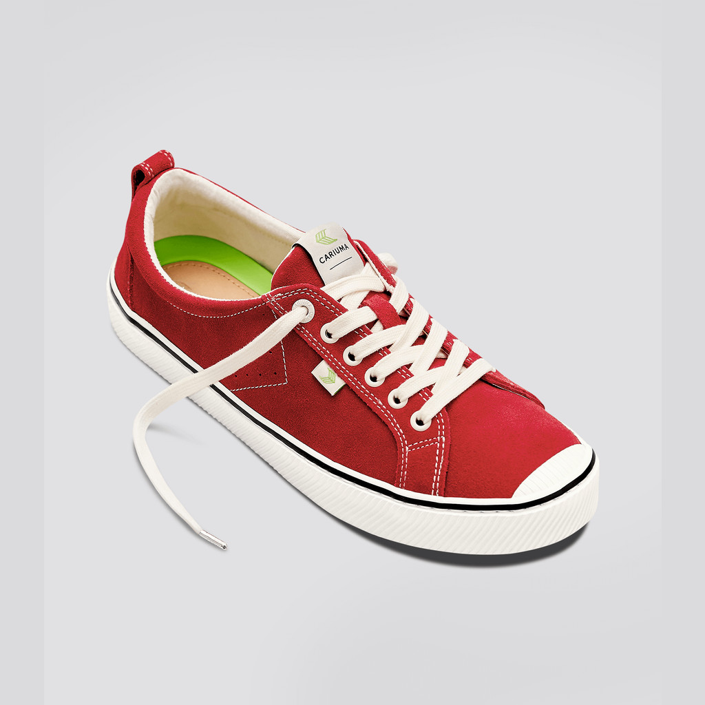 Men Cariuma Low Top Suede OCA LOW Stripe Samba Red / Contrast Thread | GI9201386