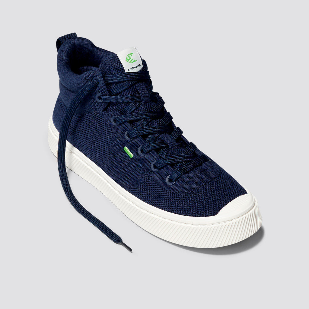 Women Cariuma High Top Bamboo Weave Knit Vegan IBI HIGH Navy | HO7896041