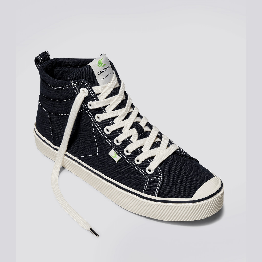 Women Cariuma High Top Canvas Vegan OCA HIGH Stripe Black | CQ7023496